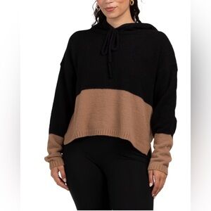 Colorblock Black and Tan Women's Sweater